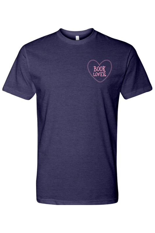 Book Lover Dashed Heart T-Shirt