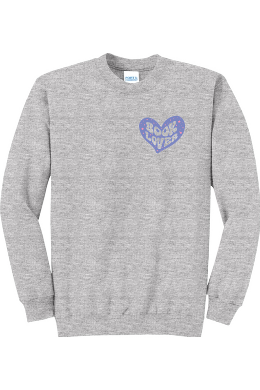 Book Lover Purple Heart Crewneck Sweatshirt